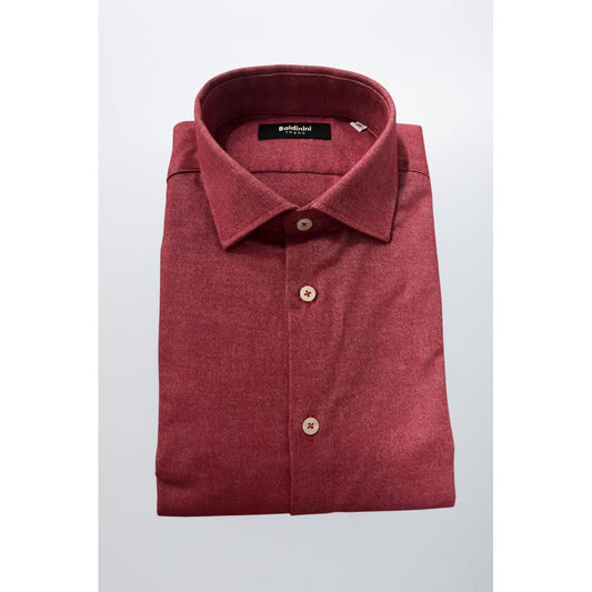 Baldinini Trend Red Cotton Men Shirt