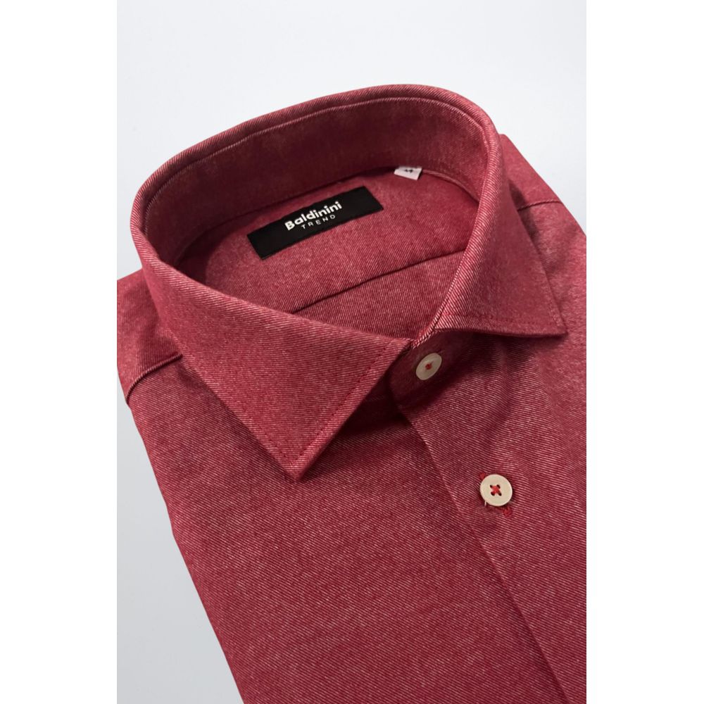 Baldinini Trend Red Cotton Men Shirt