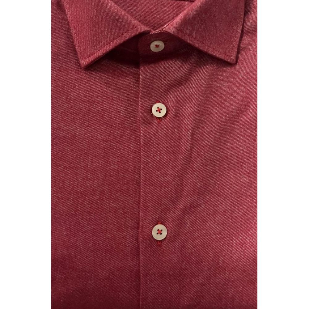 Baldinini Trend Red Cotton Men Shirt