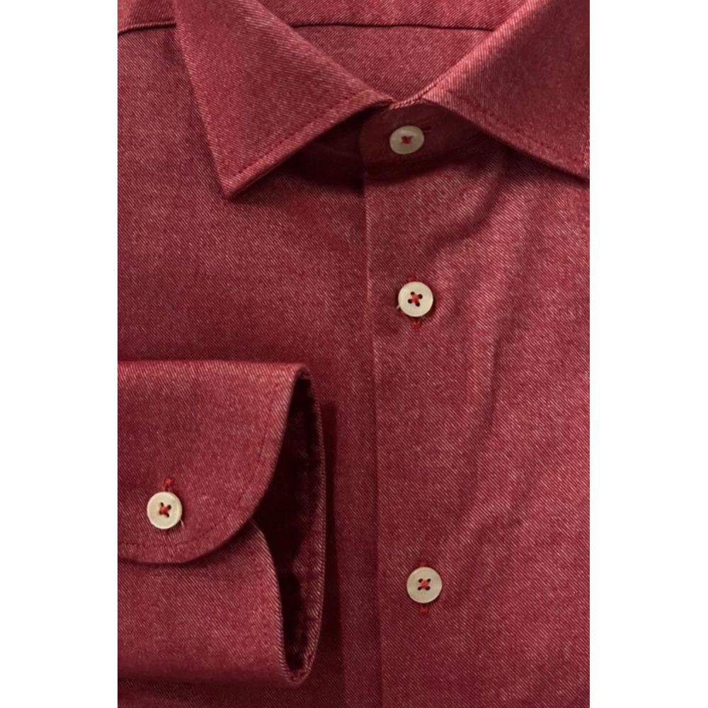 Baldinini Trend Red Cotton Men Shirt