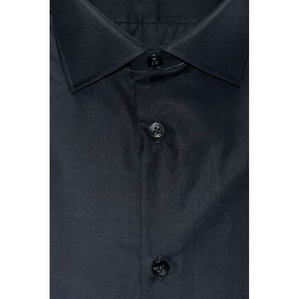 Baldinini Trend Black Cotton Men's Shirt