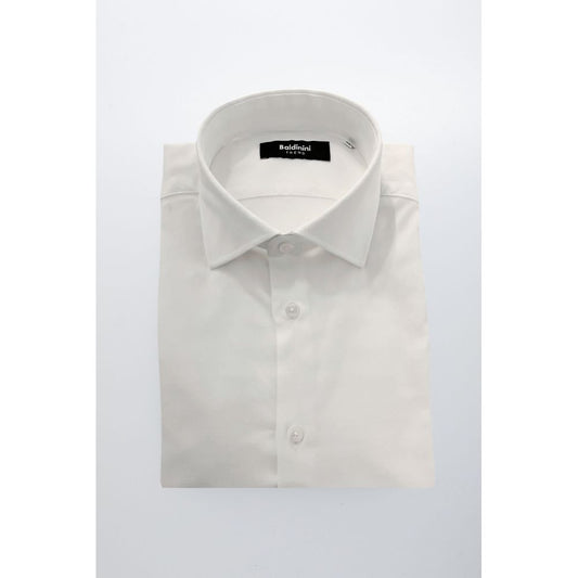 Baldinini Trend White Cotton Men Shirt