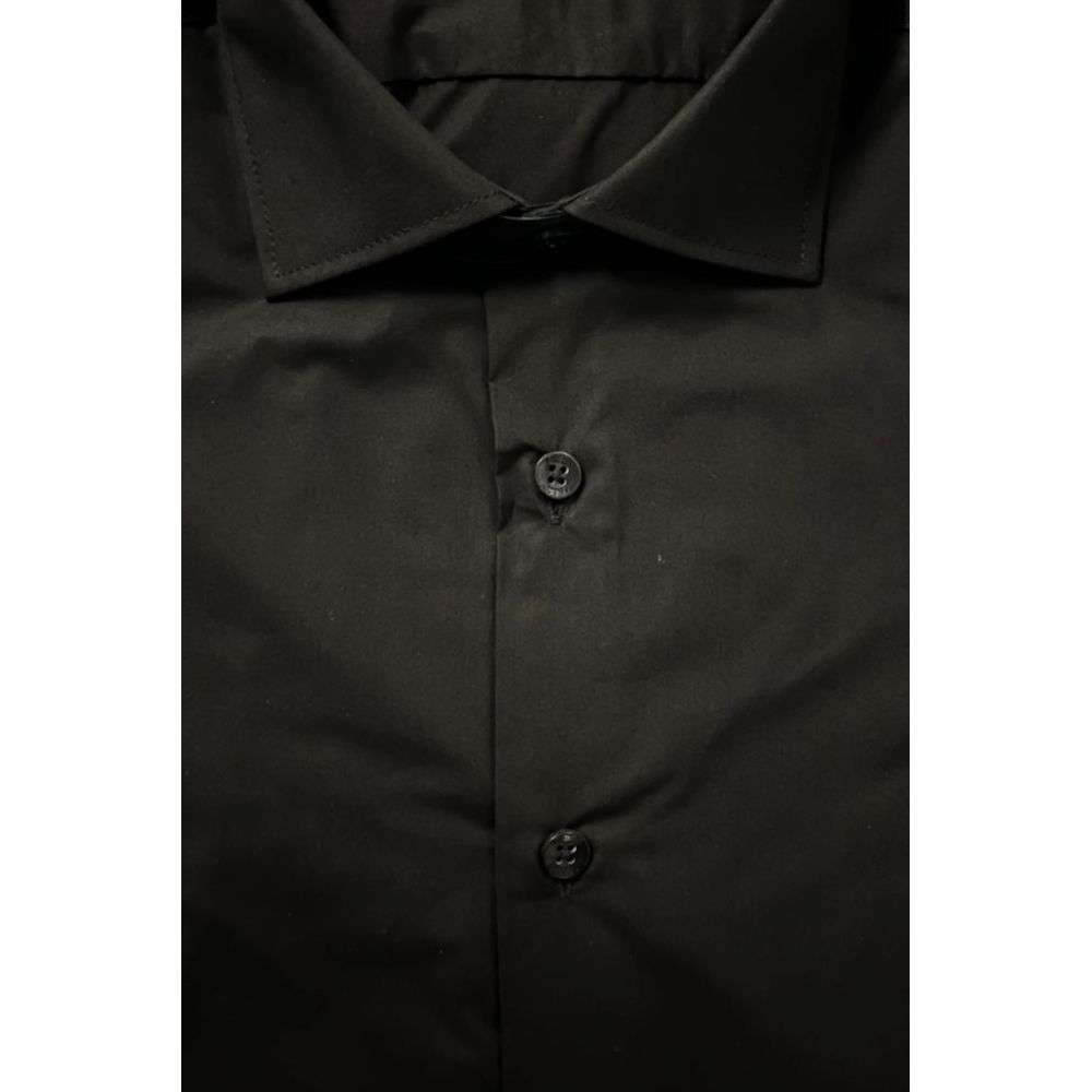 Baldinini Trend Black Cotton Men Shirt