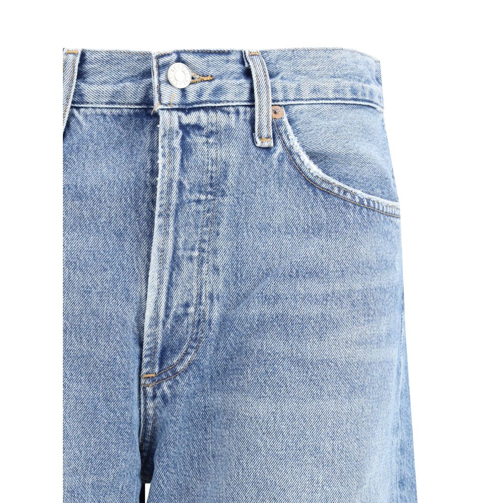 Agolde Blue Cotton Straight-Leg Jeans