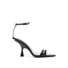 The Attico Black Silk Stiletto Heel Sandals