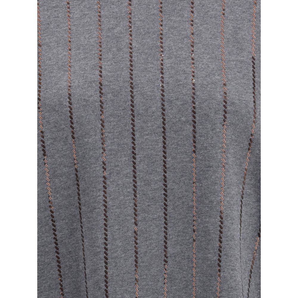 Brunello Cucinelli grå bomuldstrøje