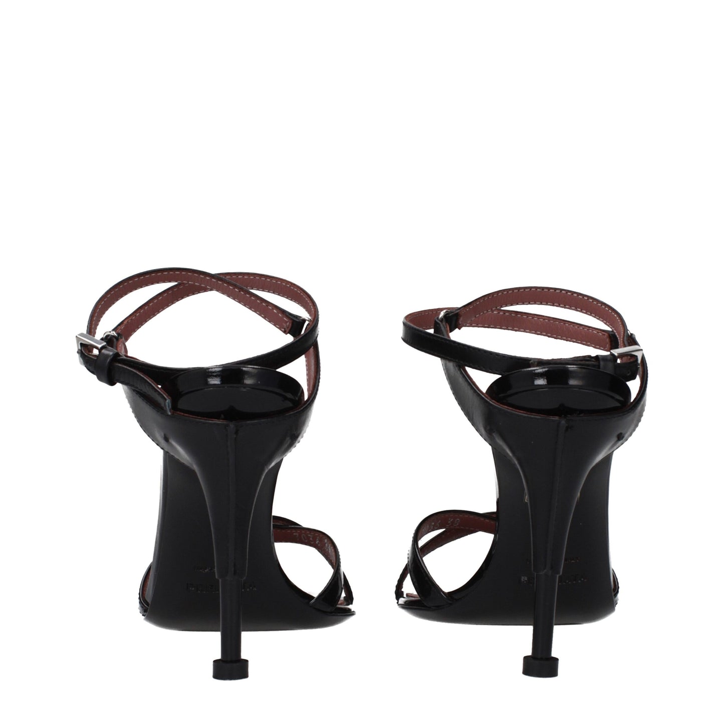 Premiata sorte lædersandaler med stiletthæl