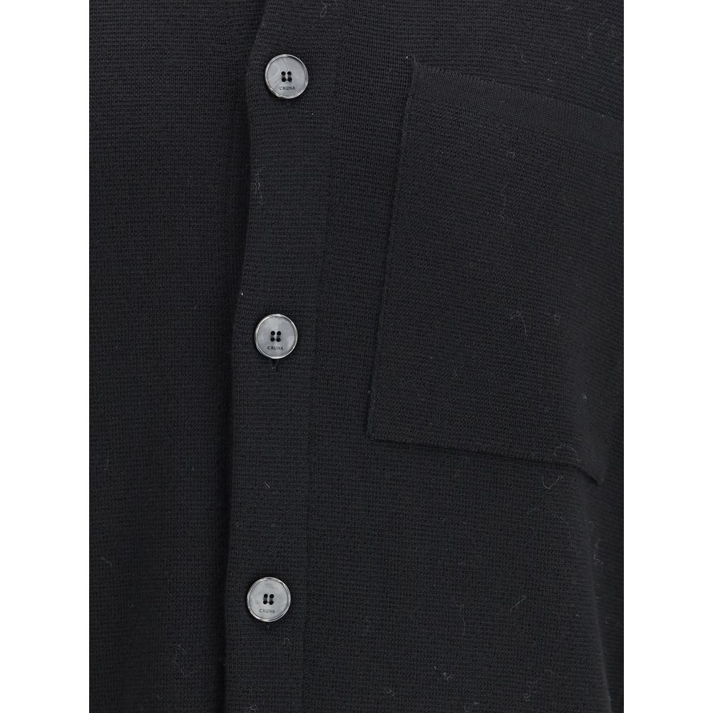Cruna Black Fleece Wool Coat