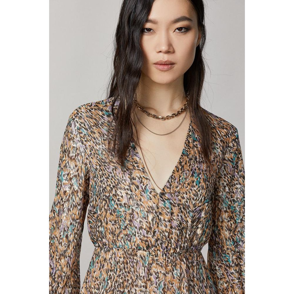 Patrizia Pepe Gold Silk Casual Dress