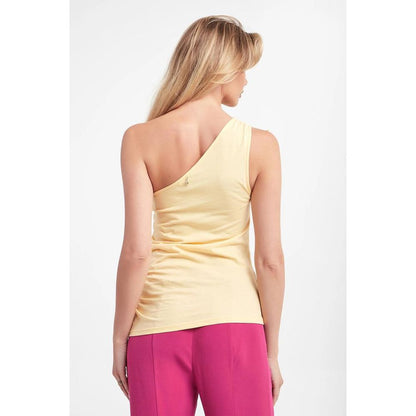 Patrizia Pepe Yellow Cotton Tank Tops