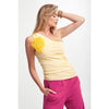 Patrizia Pepe Yellow Cotton Tank Tops