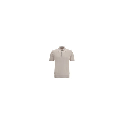 Brunello Cucinelli Beige Cotton Polo Shirt
