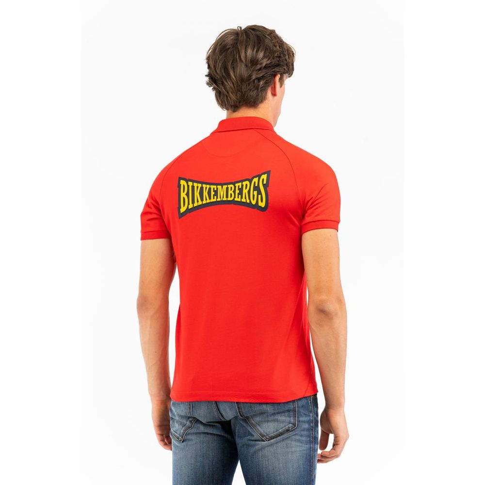 Bikkembergs Red Cotton Polo Shirt