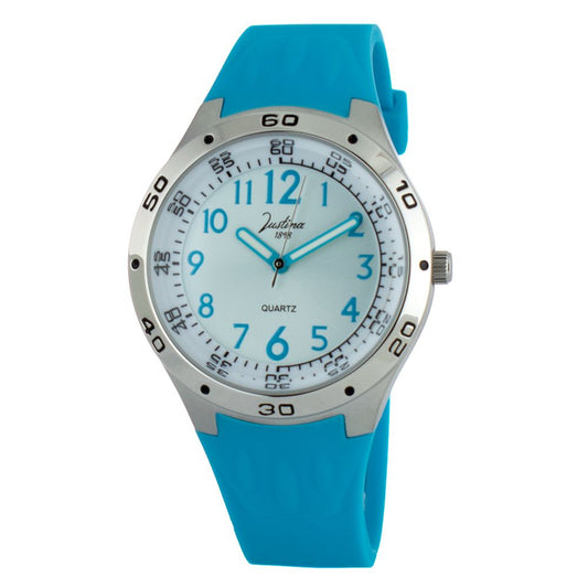 JUSTINA Blue Rubber Dress Watch