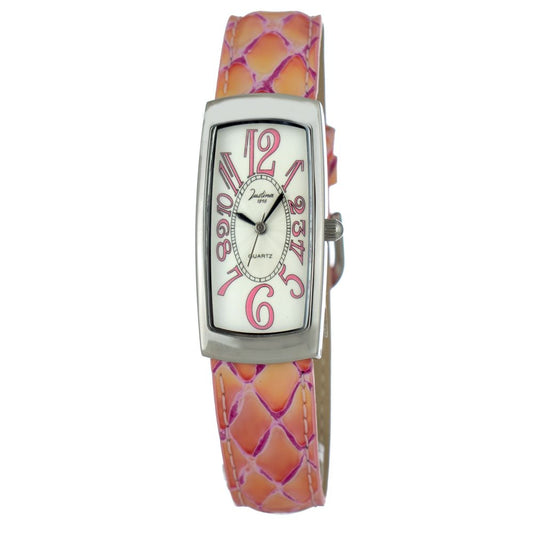 JUSTINA Bicolor Leather Dress Watch
