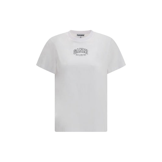 Ganni White Cotton T-Shirt