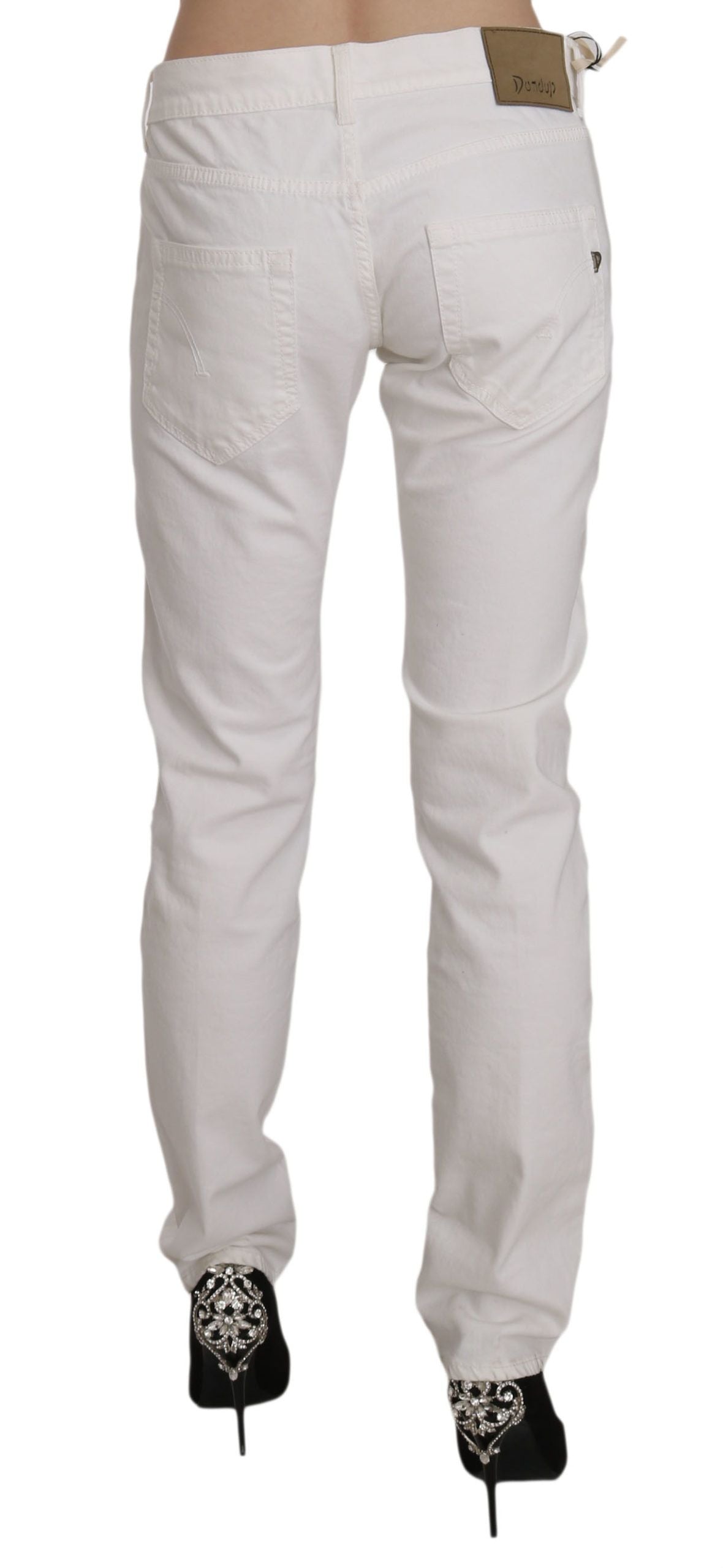 Dondup Chic White Skinny Cotton Blend Pants