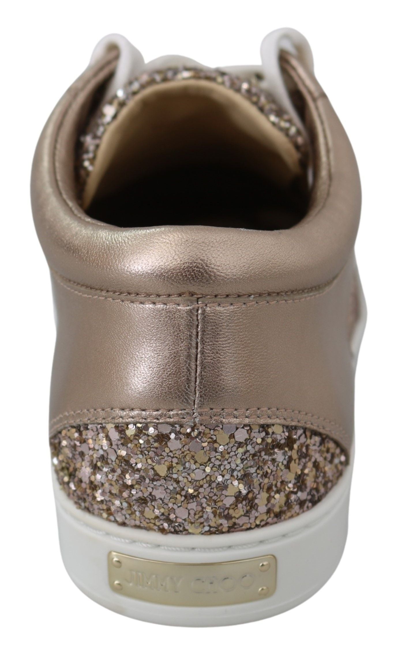 Jimmy Choo Ballet Pink Glitter Leather Sneakers