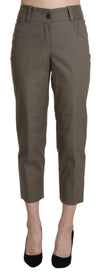 BENCIVENGA Gray High Waist Cropped Dress Trouser Pants