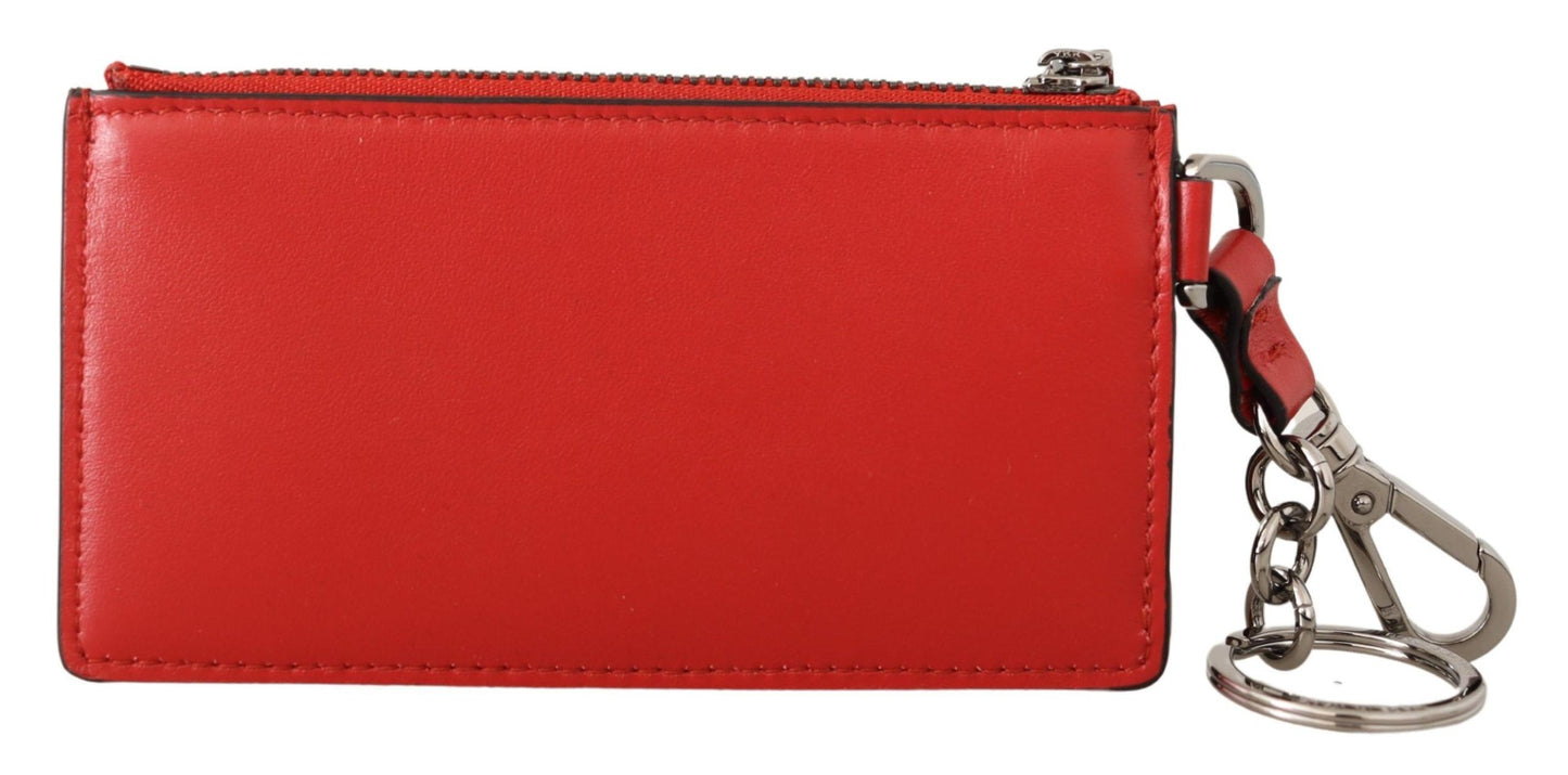 Dolce & Gabbana Elegant Leather Keychain in Vibrant Red