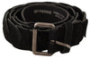 GF Ferre Elegant Black Waist Belt with Metal Buckle