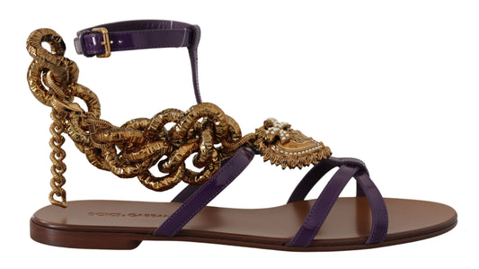 Dolce &amp; Gabbana Pantofi sport gladiator cu lanț Purple Heart