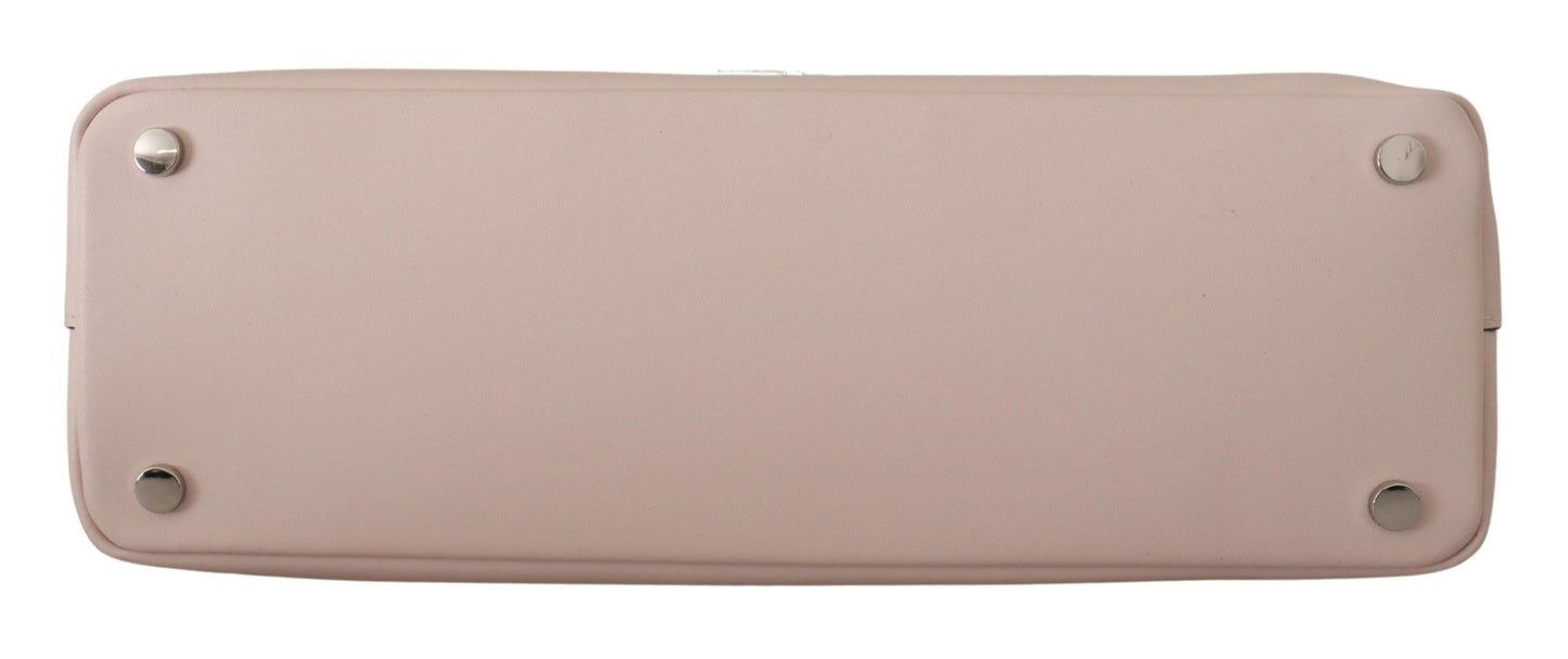 Karl Lagerfeld Elegant Mauve Chalk Leather Shoulder Bag