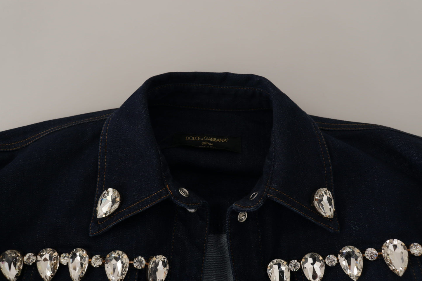 Dolce & Gabbana Elegant Crystal-Embellished Denim Jacket