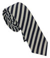 Denny Rose Elegant Italian Striped Bow Tie