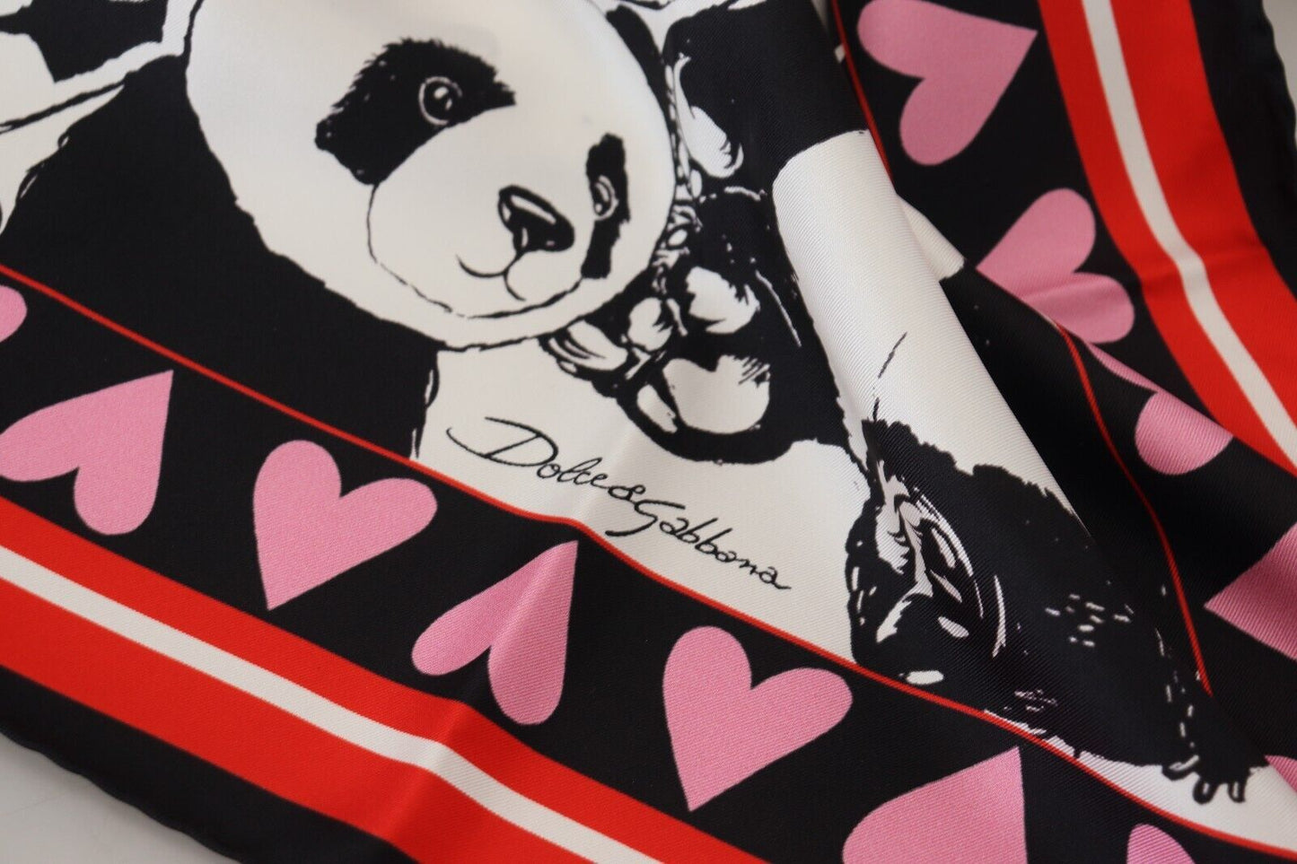 Dolce & Gabbana Elegant Panda Print Silk Scarf