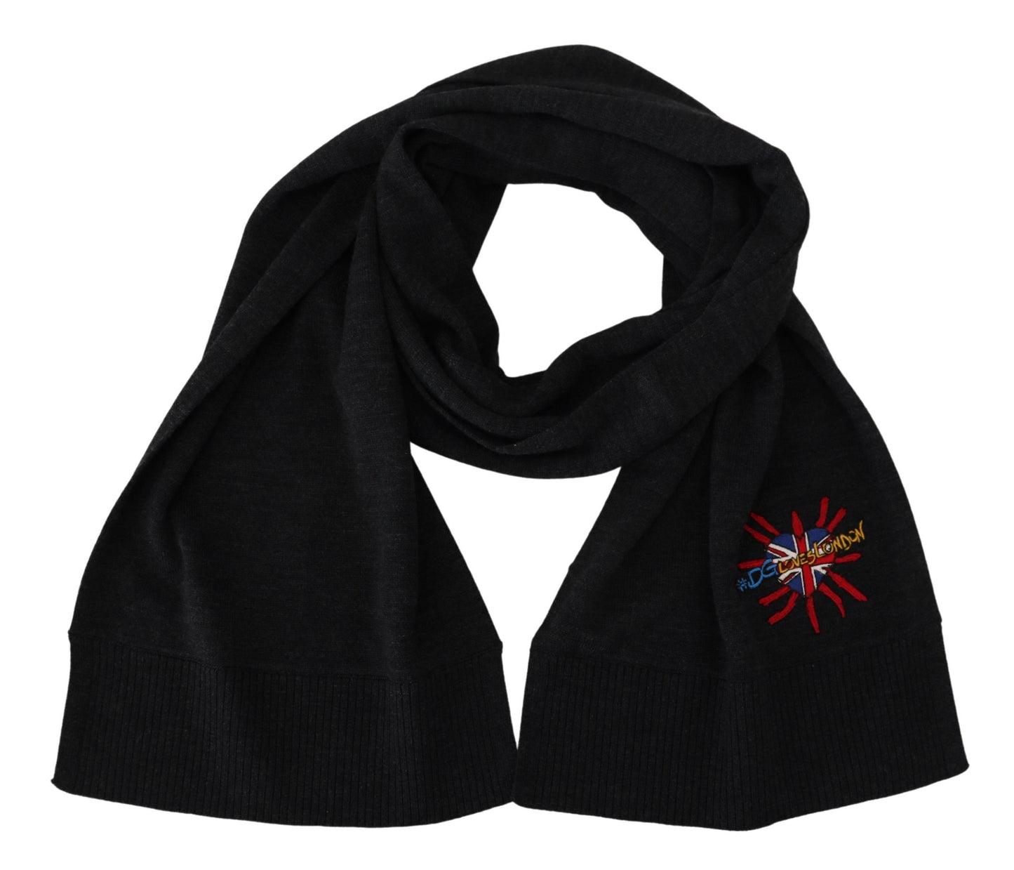 Dolce & Gabbana Elegant Black Wool Scarf Wrap