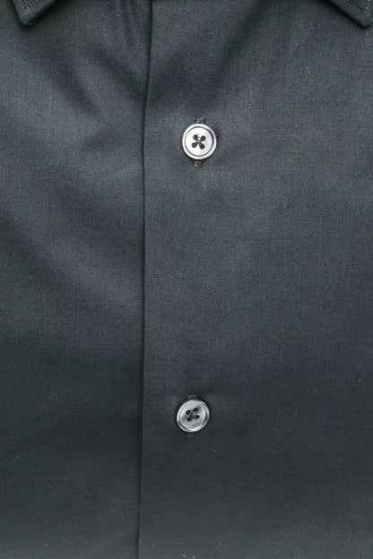 Robert Friedman Black Cotton Men Shirt