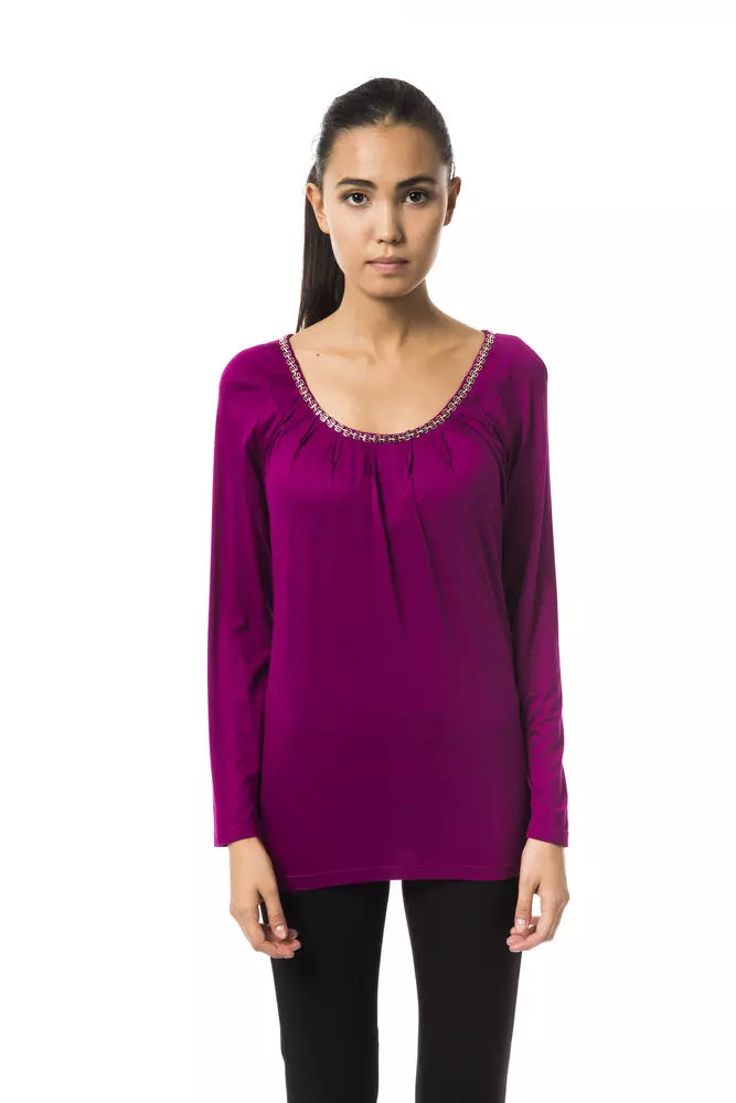 BYBLOS Purple Viscose T-Shirt
