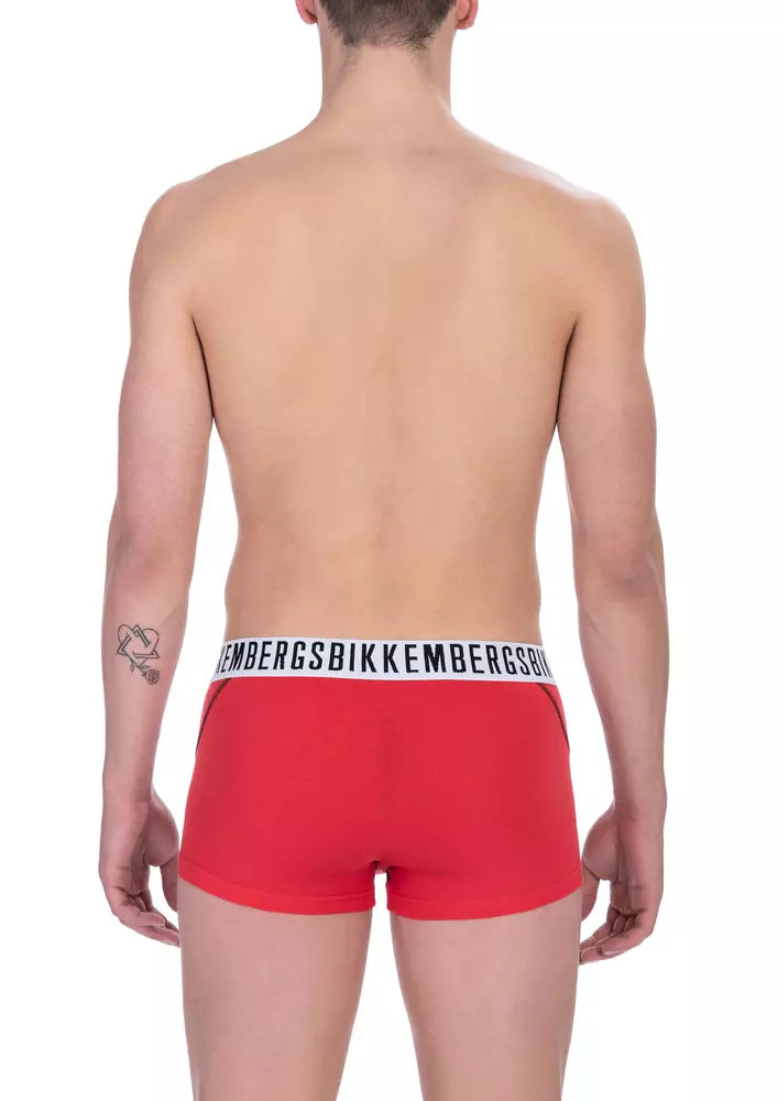 Bikkembergs Red Cotton Men's Underwear Trunk Bi-Pack