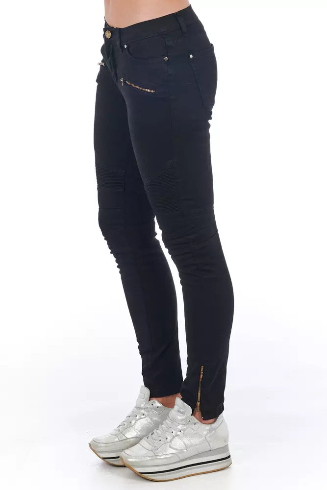 Frankie Morello Black Cotton Pant