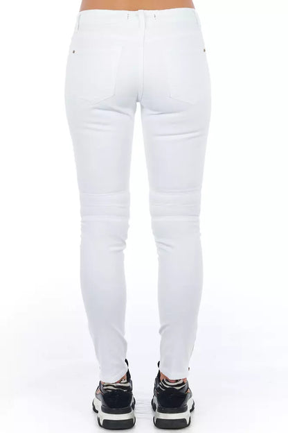 Frankie Morello White Cotton Pant