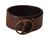 Dolce & Gabbana Elegant Leather Belt with Engraved Buckle