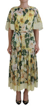 Dolce & Gabbana Multicolor Silk Floral Print Long Maxi Dress