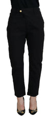 CYCLE Black Cotton Baggy High Waist Women Pants