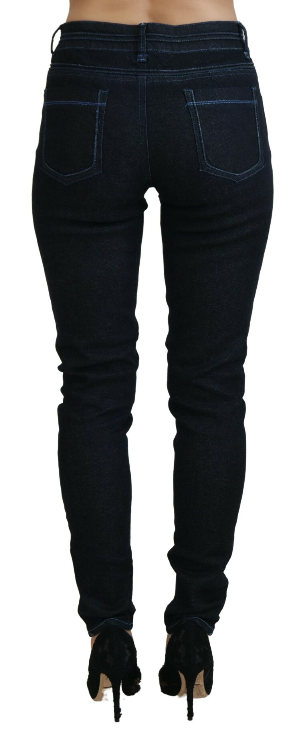 Acht Chic Slim-Fit Cotton Denim in Dark Blue