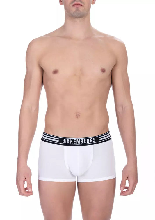 Bikkembergs White Cotton Men Trunk