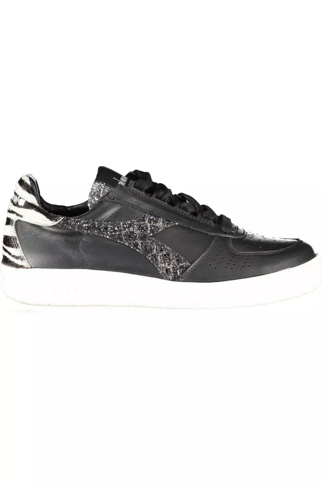 Diadora Black Leather Womens Sneaker