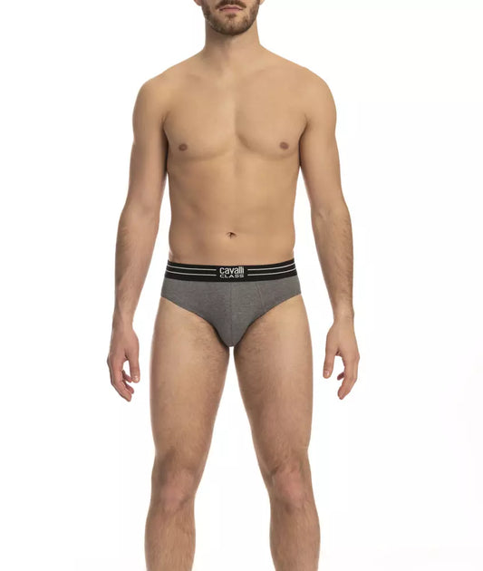 Cavalli Class Gray Cotton Men Brief