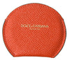 Dolce & Gabbana Elegant Orange Calfskin Mirror Holder