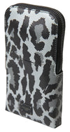 Dolce & Gabbana Gray Leopard Leather Men Purse Crossbody Sling Phone Bag