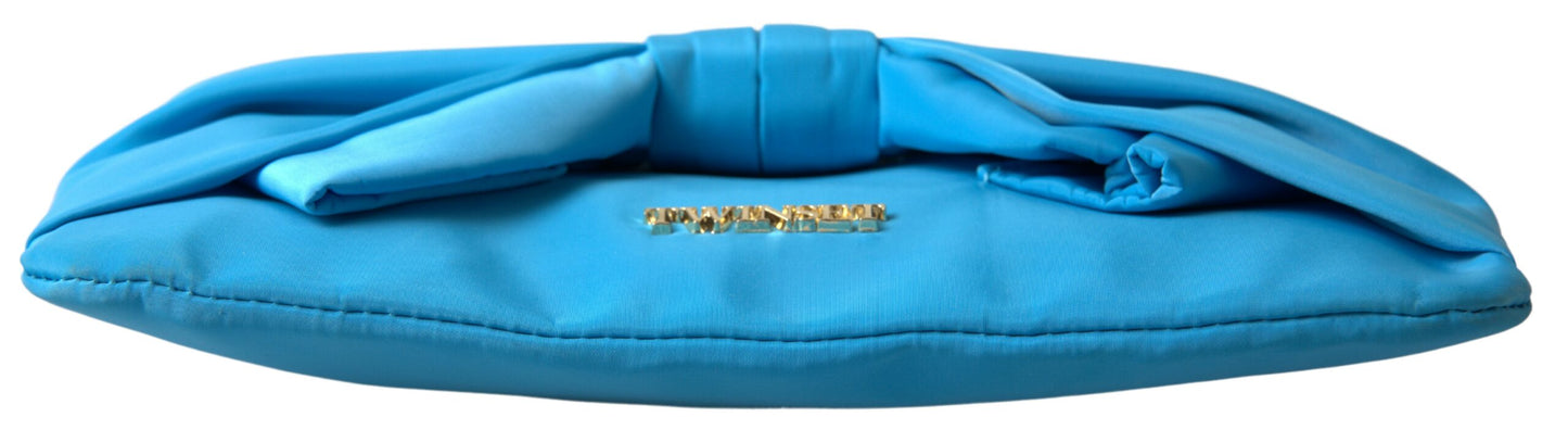 Twinset Elegant Silk Clutch with Bow Accent