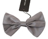 Dolce & Gabbana Elegant Silver Gray Silk Bow Tie