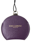 Dolce & Gabbana Elegant Purple Leather Mirror Holder