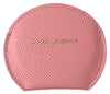 Dolce & Gabbana Chic Pink Leather Hand Mirror Holder