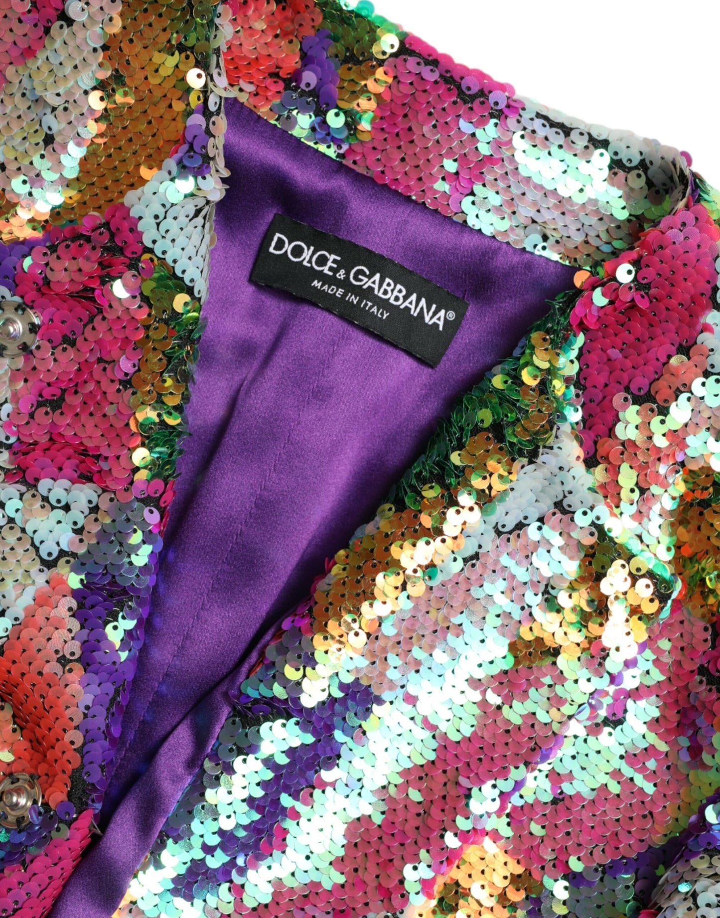 Dolce & Gabbana Multicolor Sequined Long Jacket